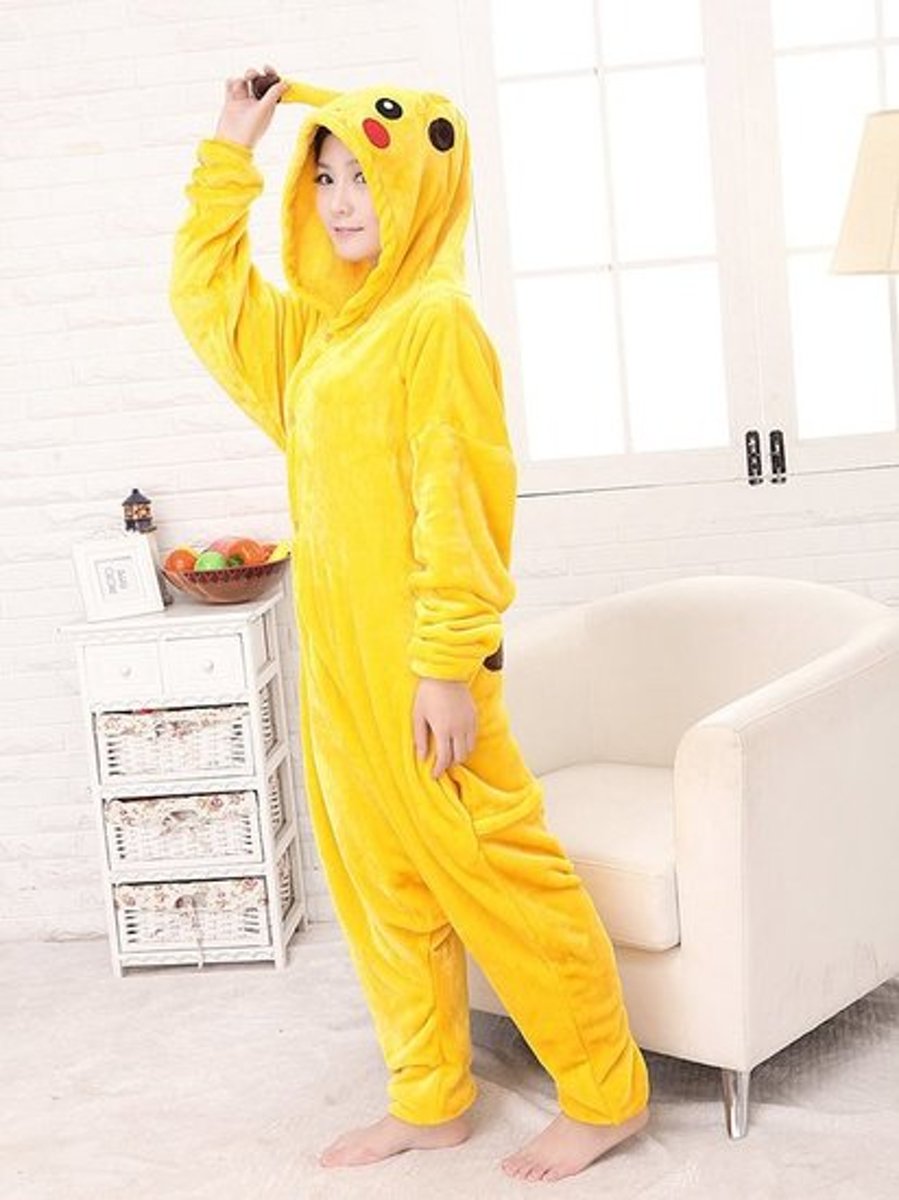 Pikachu Onesie - Speel Pokemon Go in stijl - Halloween / Carnaval pak | Maat L - 168CM - 178CM | REBL